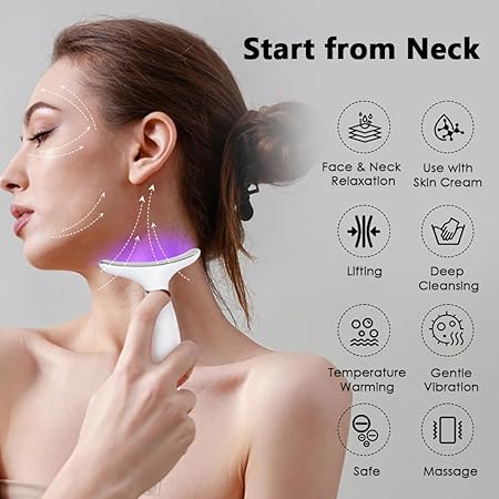 Face Neck Lifting and Tightening Massager Anti-Aging Device, Wrinkle and Double Chin Remover Beauty Device